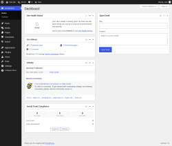 Page screenshot: Dashboard &lsaquo; Test site &mdash; WordPress