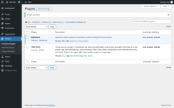 Page screenshot: Plugins &lsaquo; Test site &mdash; WordPress