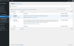 Page screenshot: Plugins &lsaquo; Test site &mdash; WordPress