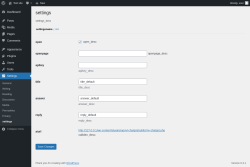 Page screenshot: Settings &rarr; settings