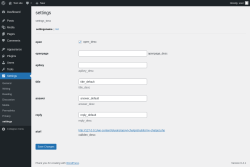 Page screenshot: Settings &rarr; settings