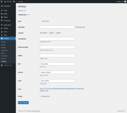 Page screenshot: Settings &rarr; settings