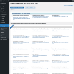 Page screenshot: Appointment Hour Booking → Add Ons
