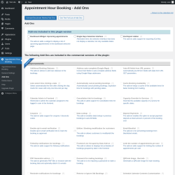 Page screenshot: Appointment Hour Booking → Add Ons