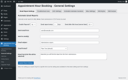 Page screenshot: Appointment Hour Booking → General Settings