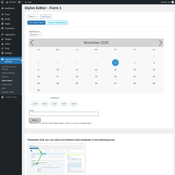 Page screenshot: Appointment Hour Booking &rarr; Styles Editor