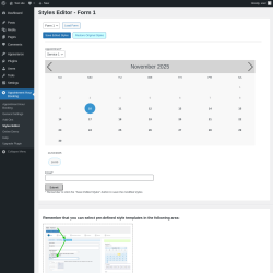 Page screenshot: Appointment Hour Booking &rarr; Styles Editor