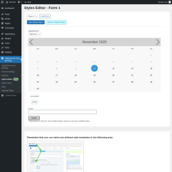 Page screenshot: Appointment Hour Booking &rarr; Styles Editor New