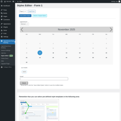 Page screenshot: Appointment Hour Booking &rarr; Styles Editor New