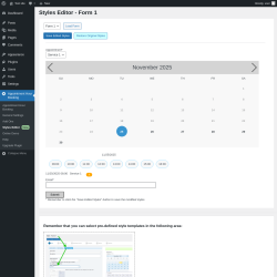 Page screenshot: Appointment Hour Booking &rarr; Styles Editor New