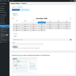 Page screenshot: Appointment Hour Booking &rarr; Styles Editor New
