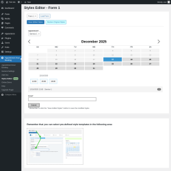 Page screenshot: Appointment Hour Booking &rarr; Styles Editor New