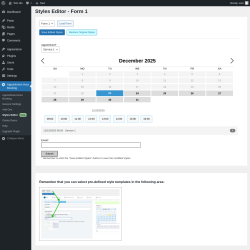 Page screenshot: Appointment Hour Booking &rarr; Styles Editor New