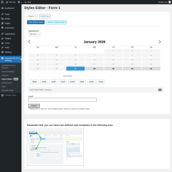 Page screenshot: Appointment Hour Booking &rarr; Styles Editor New