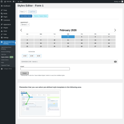 Page screenshot: Appointment Hour Booking &rarr; Styles Editor New
