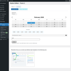 Page screenshot: Appointment Hour Booking &rarr; Styles Editor New