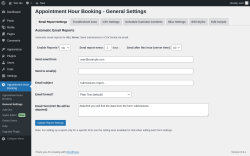 Page screenshot: Appointment Hour Booking &rarr; General Settings