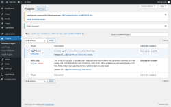 Page screenshot: Plugins ‹ Test site — WordPress