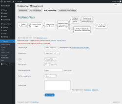 Page screenshot: Apptivo → Testimonials → Inline View Settings
