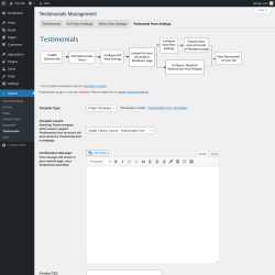 Page screenshot: Apptivo → Testimonials → Testimonial Form Settings