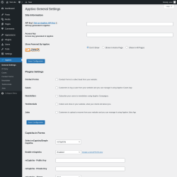 Page screenshot: General Settings | Apptivo ‹ Test site — WordPress