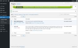 Page screenshot: Plugins &lsaquo; Test site &mdash; WordPress
