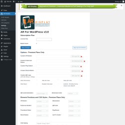 Page screenshot: AR Models &rarr; Settings