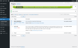 Page screenshot: Plugins &lsaquo; Test site &mdash; WordPress