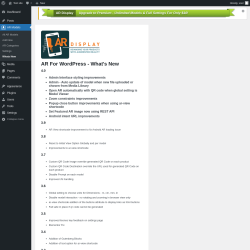 Page screenshot: AR Models &rarr; Whats New