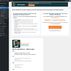 Page screenshot: AR Models &rarr; Whats New