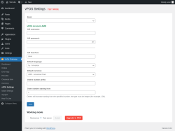 Page screenshot: ArCa Gateway → vPOS Settings