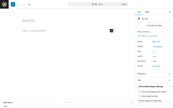 Page screenshot: Add Post &lsaquo; Test site &mdash; WordPress