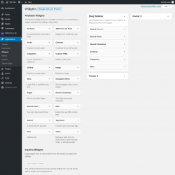 Page screenshot: Widgets ‹ Test site — WordPress