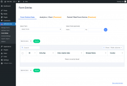Page screenshot: ARForms Lite → Form Entries