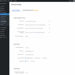 Page screenshot: ARForms Lite → General Settings