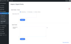 Page screenshot: ARForms Lite → Import / Export