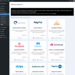Page screenshot: ARForms Lite → Addons