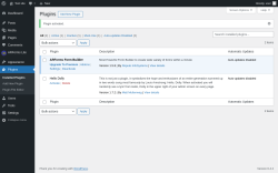 Page screenshot: Plugins ‹ Test site — WordPress