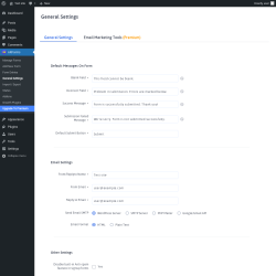 Page screenshot: ARForms → General Settings