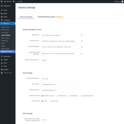 Page screenshot: ARForms → General Settings