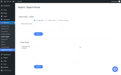 Page screenshot: ARForms → Import / Export