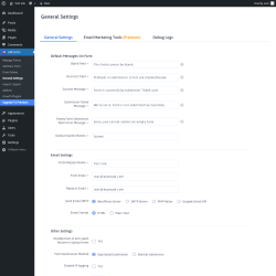 Page screenshot: ARForms → General Settings