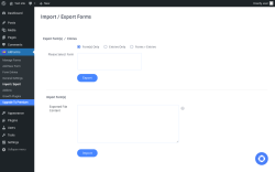 Page screenshot: ARForms → Import / Export