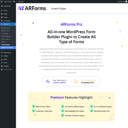 Page screenshot: ARForms → Growth Plugins