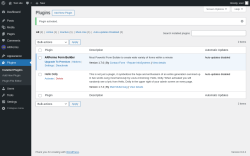 Page screenshot: Plugins ‹ Test site — WordPress