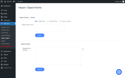 Page screenshot: ARForms → Import / Export