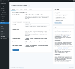 Page screenshot: Settings &rarr; ARIA Toolkit