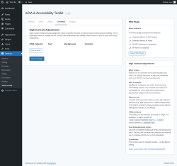 Page screenshot: Settings &rarr; ARIA Toolkit &rarr; Contrast