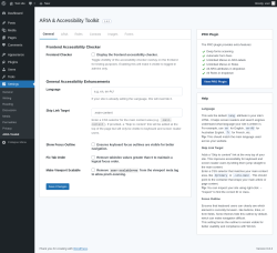 Page screenshot: Settings &rarr; ARIA Toolkit