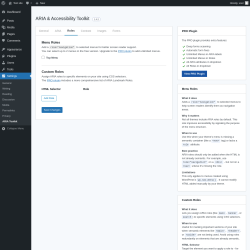 Page screenshot: Settings &rarr; ARIA Toolkit &rarr; Roles